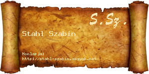 Stahl Szabin névjegykártya